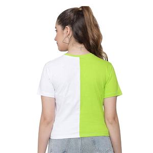 OEM été femmes Crop Top T-Shirt imprimé personnalisé mode décontractée avec un design uni coupe régulière et à manches courtes écologique - Product Image 4