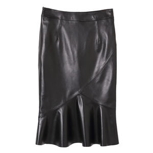 กระโปรงหนังแท้สีดำทรงเมอร์เมดเอวสูงทรงเข้ารูปสำหรับผู้หญิง สไตล์หรูหรา เหมาะสำหรับใส่ทำงานหรือไปงานปาร์ตี้ - Product Image 4