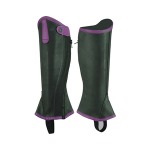 OEM Custom Leather <b>Half</b> <b>Chaps</b> Top Grain Cowhide Equestrian Riding Gaiters Soft Horse Riding Equipment LHC-0035 - Product Image 5