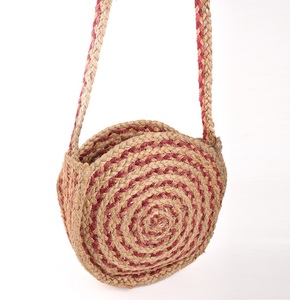 Sacs à main en jute bohème écologiques de marque célèbre pour femmes, sacs à bandoulière de luxe de créateurs, sacs à bandoulière ronds - Product Image 1