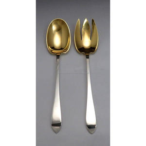 Stainless Steel Salad Spoon And Fork <b>Set</b> Dishwasher Safe Sustainable Metal Gold Cutlery <b>Sets</b> Food Safe Salad Server Gift <b>Sets</b> - Product Image 6