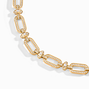 Pulsera de Cadena de Oro Amarillo de Lujo con Moissanita, Corte Brillante Redondo, Eslabones Geométricos, para Uso Diario Femenino - Product Image 2
