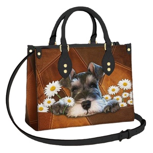 Borsa a tracolla <span class=keywords><strong>in</strong></span> pelle PU con stampa Schnauzer Patter Girl, alla moda e versatile, per donna - Product Image 1