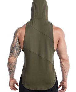 Débardeurs à capuche décontractés pour hommes, respirants, 100% coton, pour la musculation, la salle de sport, la musculation - Débardeurs à capuche sans manches - Product Image 6