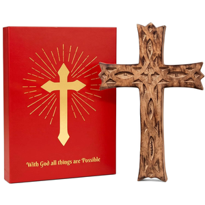 Croix murale en bois, décoration religieuse chrétienne, croix en bois faite à la main, décoration murale, décoration de la salle de prière, décoration de la maison - Product Image 4