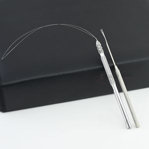 Professional Hair Extension Tool Hook Loop <b>Needle</b> <b>Threader</b> for Micro Ring Nano Beads Accurate Pulling Installation Stainless - Product Image 1