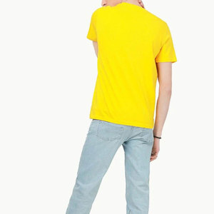 T-shirt pour homme, col rond, couleur jaune, coton doux, manches courtes, décontracté, léger, respirant, t-shirts de fitness d'été - Product Image 5