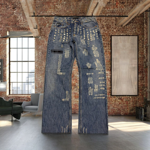 Jeans en coton vintage pour homme, coupe droite - Product Image 2