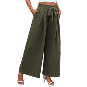 Pantalones de Moda para Mujer, de Pierna Ancha, Corte Holgado, Cintura Alta, Largos, Cómodos, para Viajes, Trabajo y Uso Diario - Product Image 1