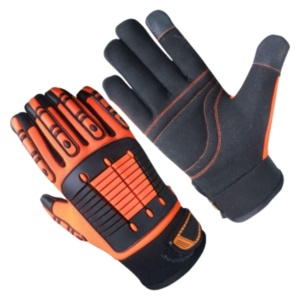 ถุงมือทำงานทนทานต่อแรงกระแทก TPR คุณภาพสูง ถุงมือป้องกันไฟไหม้เสริมความแข็งแรงด้วยหนังสังเคราะห์ Amara - Product Image 1