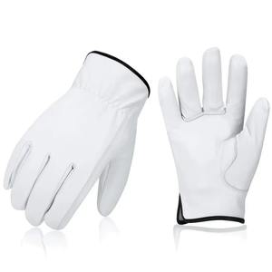 Gants de travail de haute qualité pour hommes, en cuir de chèvre pur et doux, pour la soudure, la réparation, le jardinage, la construction, la sécurité et la conduite. - Product Image 6