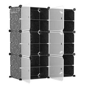 Scarpiera a 6 livelli e 2 file, autoportante, in plastica, con ante trasparenti, impilabile, mobiletto porta scarpe a torre - Product Image 2