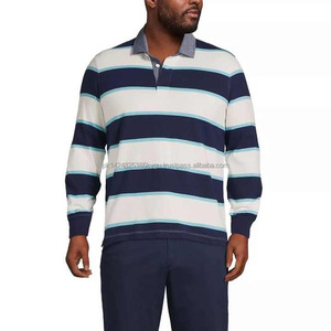 Polo à rayures vintage personnalisées, maillot de rugby en coton de haute qualité, pulls brodés, hauts pour couples - Product Image 2
