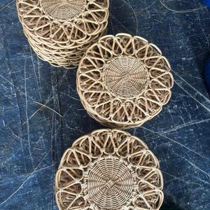 Vinagreen Handmade Woven Rattan Wedding Basket Plate <b>Circular</b> Flower Pattern Fancy Weaving Home Decor Ninh Binh - Product Image 4