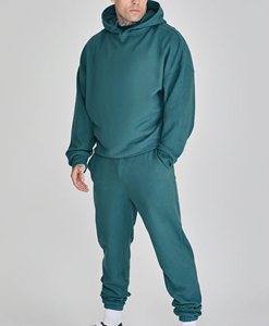 Ensemble de survêtement unisexe streetwear, pantalon de jogging, sweat à capuche oversize, coton, impression personnalisée, broderie, survêtement pour homme - Product Image 3
