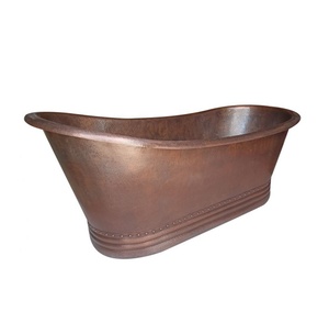 Full Size Copper Bathtub Matte Finishing Copper Freestanding Bathtub Plain Luxurious Handicrafts Bulk Wholesaler - Product Image 2