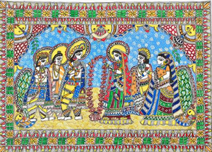 Pintura Madhubani de la Colección del Museo – Obra de Arte Auténtica Hecha a Mano en Bihar - Product Image 3