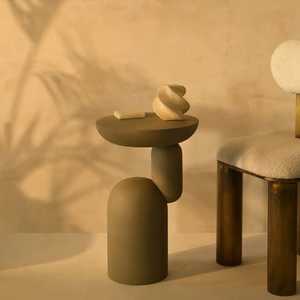 Mesa Consola Minimalista con Base de Pedestal, Mueble Moderno para Sala de Estar, Diseño Estable, 56 cm de Altura, Selección del Personal - Product Image 2