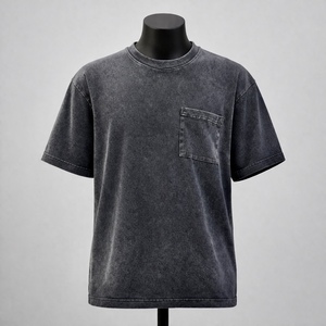 เสื้อยืดโอเวอร์ไซส์ทรงหลวม ระบายอากาศได้ดี ผลิตจากวัสดุที่ยั่งยืน น้ำหนัก 240GSM ผ้าฝ้าย 100% ล้างแบบวินเทจ ผ้าเจอร์ซีย์เนื้อหนา สีพื้น สำหรับผู้ชาย - Product Image 1
