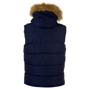 Chaleco Acolchado Negro para Hombre, Chaqueta sin Mangas con Forro de Piel, Capucha para Clima Frío, Ropa de Invierno para Exteriores, Chaleco Acolchado de Algodón con Capucha - Product Image 2