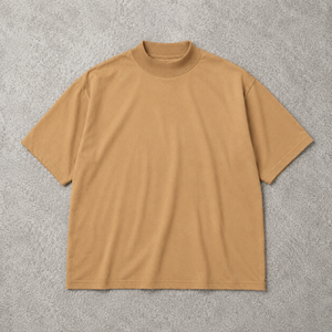 เสื้อยืดคอกลมผ้าฝ้ายพรีเมียมเรียบง่าย สีเบจ สไตล์ลำลองสำหรับผู้ชาย เสื้อยืดคอกลมมินิมอล สตรีทแวร์ เสื้อยืดคอกลมเรียบๆ - Product Image 1