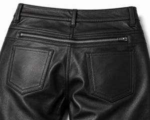 Pantalons en cuir véritable, pantalons en cuir de vache véritable, pantalons cargo en cuir, pantalons jogger en cuir, pantalons droits en cuir, pantalons évasés en cuir - Product Image 5