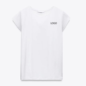 High Quality Short Sleeve Round Neck Solid Color Blank T-Shirt for Women Plain Cotton T Shirt Women Casual T-shirt - Product Image 1