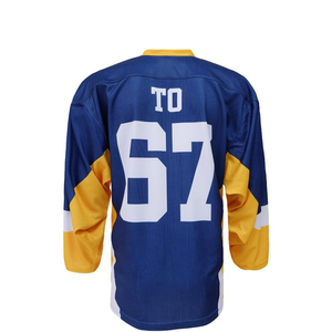 Maillot de hockey sur glace pour homme de haute qualité, 100% polyester, sublimé, antibactérien, broderie 3D, col en V, 220g, personnalisable - Product Image 2