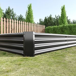 Kit de jardinière surélevée en métal noir 7,6x3,7x0,98 pieds pour la culture de fleurs, légumes et herbes - Product Image 2