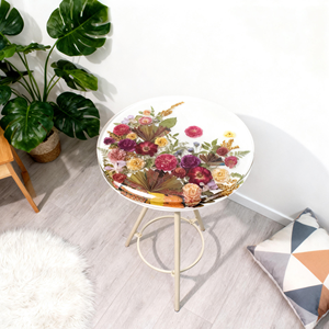 Artesanía, Mesa de Café de Resina Epoxi con Flores de Rosa Secas Reales Hechas a Mano, Muebles de Resina Epoxi, Decoración Pequeña para el Hogar - Product Image 1