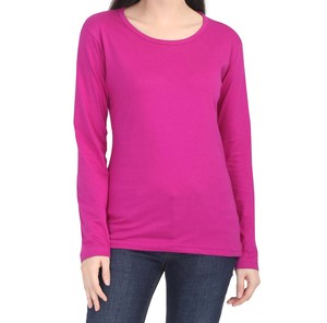 Classic women V neck t shirt soft cotton Long sleeve casual top comfortable breathable fabric everyday wear and online sale - Product Image 1