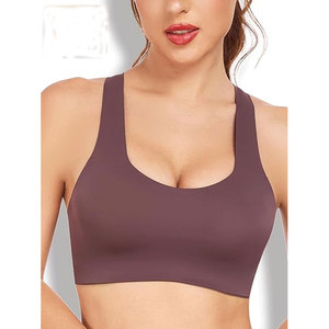 Solid Trader Women Activewear Padded Athletic <b>Top</b> Moisture Wicking High Impact <b>Cross</b> Back Elastic Gym Crop <b>Top</b> Tank Wear Fitness - Product Image 1