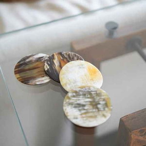 Luxury Artisan Horn <b>Coasters</b> with Organic Patterns Beautiful Hand Finished Horn <b>Table</b> <b>Coasters</b> Premium Buffalo Horn <b>Coasters</b> for - Product Image 5