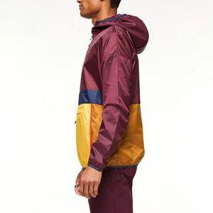 Custom Logo <b>Men's</b> Retro Color Block <b>Half</b> <b>Zip</b> Windbreaker Hooded Pullover <b>Jacket</b> Lightweight Waterproof Outdoor Anorak Coat - Product Image 3
