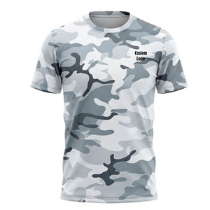 Camiseta de Punto con Camuflaje para Hombre, Ligera, Transpirable, de Secado Rápido, Cuello Redondo, Manga Corta, Estampado Moderno, Ropa Deportiva Informal - Product Image 2