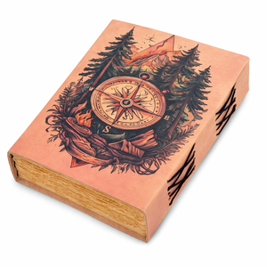 Carnet en cuir fait main à couverture rigide - Journal de voyage marin vintage imprimé UV avec fermoir métallique personnalisable et papier de croquis - Product Image 2