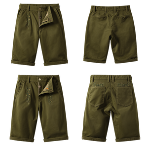 Pantalones Cortos Bávaros Verde Musgo para Hombre, Pantalones Cortos Tradicionales Bordados de Primera Calidad para el Oktoberfest - Product Image 1