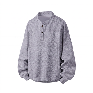 Sudadera de Cuello Redondo Gris para Hombre, Corte Holgado, Tejido de Algodón, Estilo Casual para Otoño, con Bordado e Impresión Digital - Product Image 6