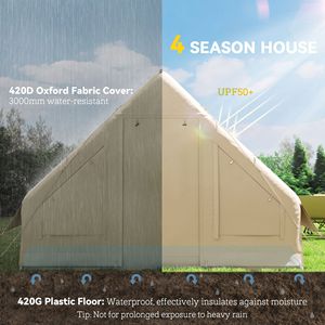 Carpa Inflable para Camping de 4 Estaciones con Bomba Manual, Impermeable y Resistente al Viento, con Ventanas y Puertas de Malla - Product Image 4