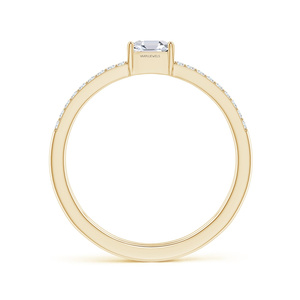 Bague de Mariage Premium en Diamant de Laboratoire IGI Taille Asscher, Double Bande, Or 10K 14K 18K, Argent 925 935 - Product Image 4