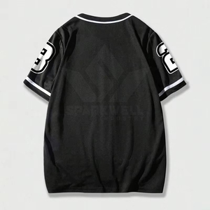 Maillot de baseball unisexe à manches courtes, motif éclaboussures colorées imprimé intégral, séchage rapide, polyester, coupe régulière pour adulte, vêtement de sport - Product Image 3