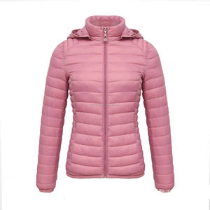 Veste d'hiver réversible matelassée imprimée avec capuche pour femme, imperméable, chaude, en softshell, vêtements de sport, doublure en polyester tissé, douce - Product Image 1