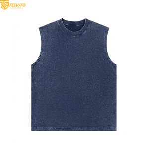 Débardeur Homme Vintage Personnalisé en Coton Épais Délavé à l'Acide, Style Musculation, Sans Manches, Streetwear, Uni, Vierge, Fabricant - Product Image 2