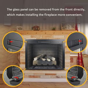 Chimenea Eléctrica Infrarroja de 33 Pulgadas con Panel Táctil, Decoración para el Hogar, Calefactor sin Humo, Kit de Montaje Fijo, Efecto de Sonido de Llama - Product Image 3