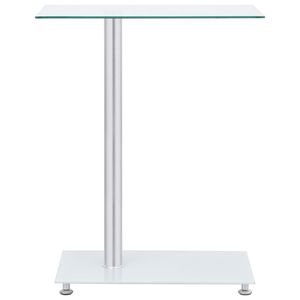 Petite table d'appoint transparente en verre trempé et acier inoxydable, tables consoles - Product Image 2