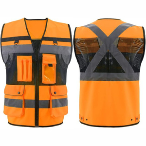 Chaleco de Seguridad Reflectante de Alta Visibilidad Verde con Bolsillos y Rayas, Ropa de Trabajo Unisex - Product Image 4