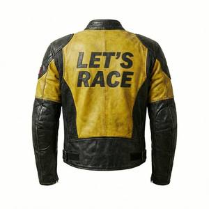 <b>Vintage</b> Distressed Leather Motorcycle <b>Jacket</b> Men Cafe Racer Retro Biker Riding <b>Jacket</b> CE Armor Cowhide Moto <b>Racing</b> <b>Jacket</b> Custom - Product Image 2