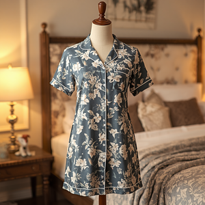 Conjunto de Pijama para Mujer, Manga Corta, Estampado, Suave y Cómodo, Ropa de Dormir Transpirable, Ropa de Casa, con Personalización OEM - Product Image 4