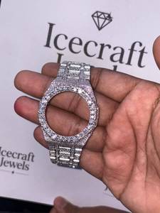 Luxury Full Flooded Moissanite Diamond <b>Watch</b> <b>Case</b> Custom Hip Hop Iced <b>Watch</b> <b>Case</b> Premium Finish - Product Image 1