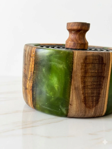 New Arrival Handcrafted Natural Wooden Epoxy Resin Bakhoor <b>Burner</b> Shaped Traditional Charcoal Cone Resin Incense Sandalwood - Product Image 6